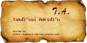 Takácsi Adrián névjegykártya